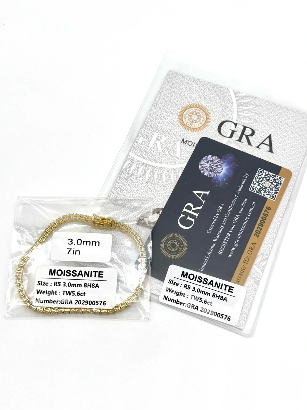 18K Gold Plated, 5.6CTW Moissanite Tennis Bracelet - Picture 11 of 11